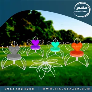 صندلی و میز ویلایی و آرایشگاهی طرح گلها