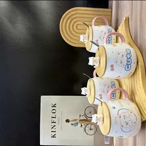 ماگ تپل گربه CUTEدرب بامبو عروسک روی در