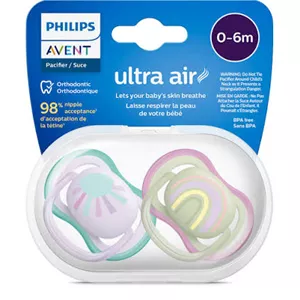پستانک ارتودنسی 0تا6 ماه 1 عددی الترا ایر ultra air فیلیپس اونت philips avent طرح خورشید و رنگین کمان