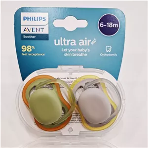 پستانک ارتودنسی بادامی دوتایی ۰تا۶ ماهگی فیلیپس اونت philips avent کد scf080/05