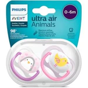 پستانک ارتودنسی 0تا6 ماه 1 عددی الترا ایر ultra air فیلیپس اونت philips avent طرح جوجه و پنگوئن