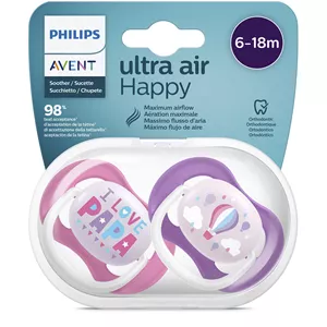 پستانک ارتودنسی 2 عددی ۰تا۶ ماه الترا سافت ultra soft فیلیپس اونت philips avent طرح درخت و فیل