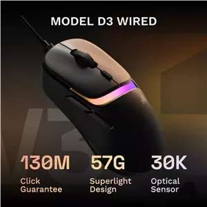 موس گیمینگ Glorious Model D3 سیمی مشکی