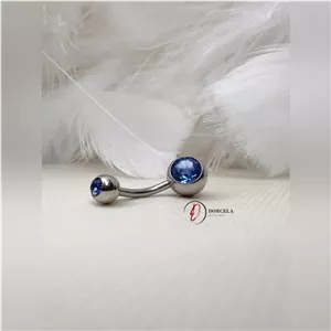 پیرسینگ ناف توپی آبی