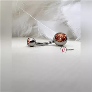 پیرسینگ ناف نارنجی توپی