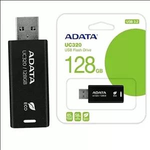 فلش مموری ای دیتا UC320 USB 3.2 ظرفیت 128 گیگابایت رنگ مشکی ( گارانتی 60 ماهه آونگ)