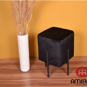 پاف تک نفره لوپ مربع پایه فلزی پارچه جاسمین