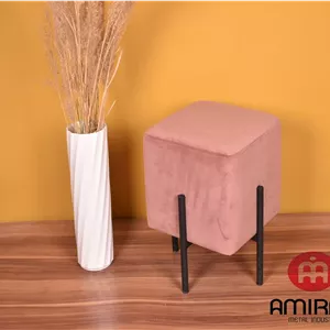 پاف تک نفره لوپ مربع پایه فلزی پارچه جاسمین
