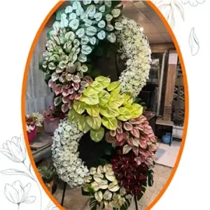 تاج گل تبریک هاله رنگ