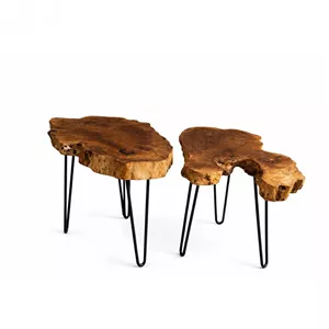 میز عسلی روستیک چوب گردو