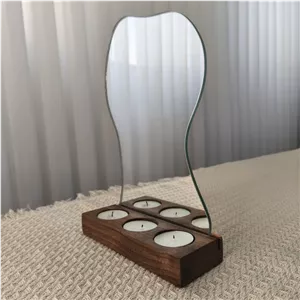 آیینه رومیزی دفرمه با پایه چوب گردو درجه 1 دستساز کد 185