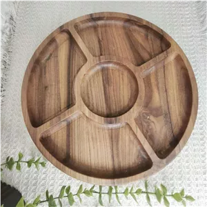 اردو خوری و رولت خوری  اردوخوری چوبی گرد ۵ خانه دستساز گردو کد 459 