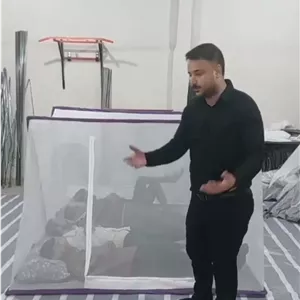 پشه بند راحت تاشو دو نفره کفی دار