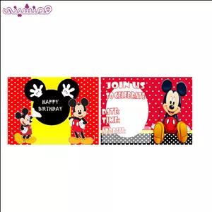 مجموعه 8 عددی کارت دعوت ویژه مدل جشن و تولد تم میکی موس