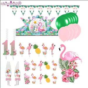 مجموعه 38 عددی دکور و تزیین تم تولد فلامینگو عدد 11
