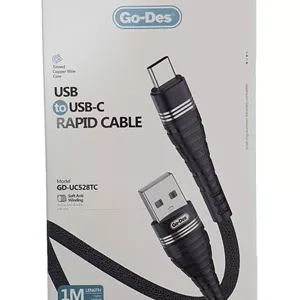 کابل نایلونی تایپ سی 1 متری 3 آمپر  Go-Des Type C