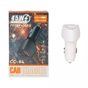 شارژر فندکی PD و فست دو پورت مدل CC-84 45W