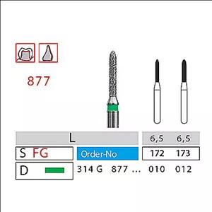 مواد و تجهیزات دندانپزشکی فرز دیاتیزچمفر کوتاه کد 877 