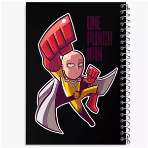 دفتر طراحی 100 برگ خندالو طرح سایتاما انیمه مرد تک مشتی One Punch Man