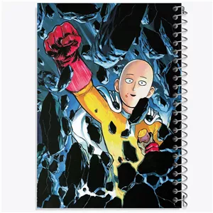 دفتر شطرنجی 100 برگ خندالو طرح سایتاما انیمه مرد تک مشتی One Punch Man