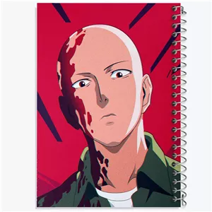 دفتر طراحی 50 برگ خندالو طرح سایتاما انیمه مرد تک مشتی One Punch Man