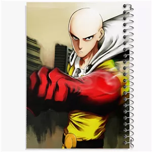 دفتر طراحی 100 برگ خندالو طرح سایتاما انیمه مرد تک مشتی One Punch Man