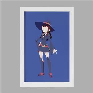 تابلو خندالو طرح اکو انیمه جادوگران کوچک Little Witch Academia فریم سفید