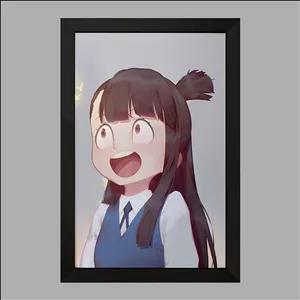 تابلو خندالو طرح اکو انیمه جادوگران کوچک Little Witch Academia فریم سیاه