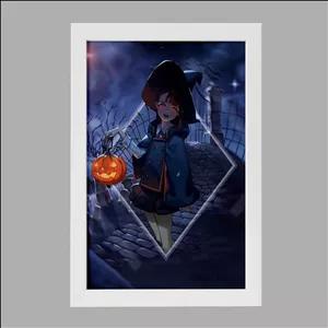 تابلو خندالو طرح اکو انیمه جادوگران کوچک Little Witch Academia فریم سفید