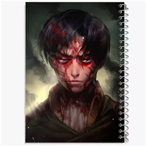دفتر طراحی 100 برگ خندالو طرح لیوای انیمه اتک آن تایتان Attack on Titan