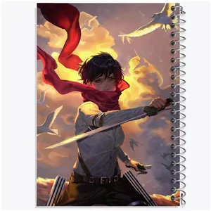 دفتر مشق 100 برگ خندالو طرح میکاسا اکرمن انیمه اتک آن تایتان Attack on Titan