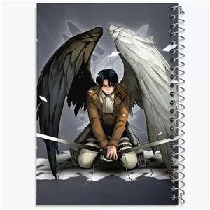 دفتر طراحی 100 برگ خندالو طرح لیوای انیمه اتک آن تایتان Attack on Titan