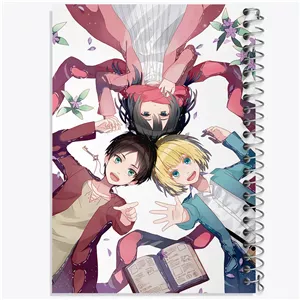 دفتر طراحی 100 برگ خندالو طرح میکاسا و ارن و ارمین انیمه اتک آن تایتان Attack on Titan