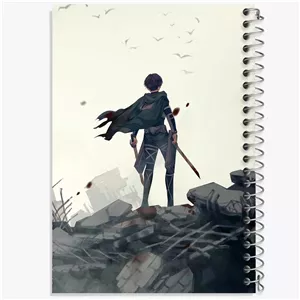 دفتر طراحی 100 برگ خندالو طرح لیوای انیمه اتک آن تایتان Attack on Titan