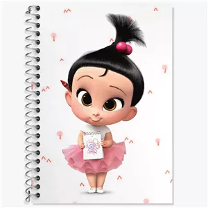 دفتر زبان سه خط 100 برگ خندالو طرح بچه رئیس Boss Baby