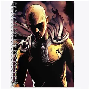 دفتر لغت 100 برگ خندالو طرح سایتاما انیمه مرد تک مشتی One Punch Man