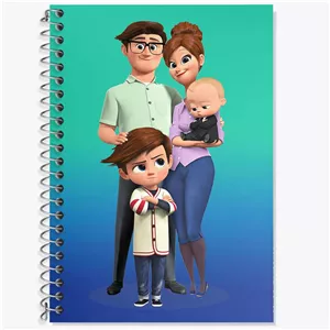 دفتر زبان دو خط 50 برگ خندالو طرح بچه رئیس Boss Baby