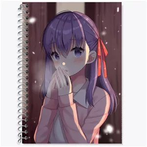 دفتر زبان دو خط 50 برگ خندالو طرح ساکورا انیمه فیت استی نایت Fate Stay Night