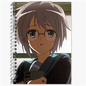 دفتر زبان سه خط 50 برگ خندالو طرح یوکی انیمه ناپدید شدن هارومی سوزومیا The Disappearance of Haruhi Suzumiya
