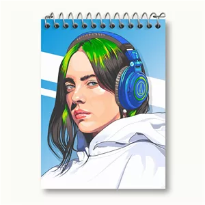دفتر یادداشت خندالو طرح بیلی آیلیش Billie Eilish