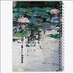 دفتر طراحی 100 برگ خندالو طرح نقاشی نیلوفر آبی