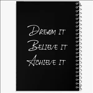 دفتر طراحی 100 برگ خندالو طرح Dream It Believe It Achieve It