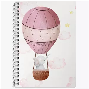 دفتر زبان سه خط 50 برگ خندالو طرح بالون و فیل کیوت