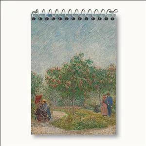 دفتر یادداشت خندالو طرح باغ با زوج های خواستگار ونسان ونگوگ (Van Gogh)