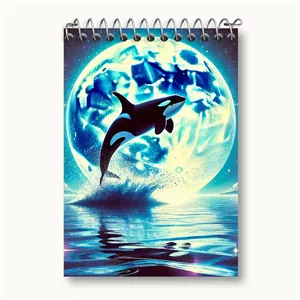 دفتر یادداشت خندالو طرح دلفین و ماه