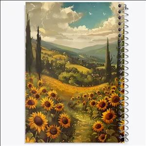 دفتر نقاشی 100 برگ خندالو طرح منظره آفتابگردان