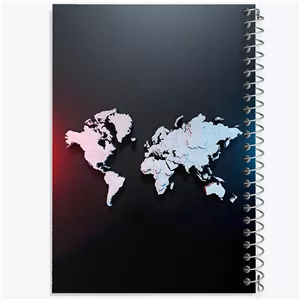 دفتر طراحی 50 برگ خندالو طرح نقشه ی جهان