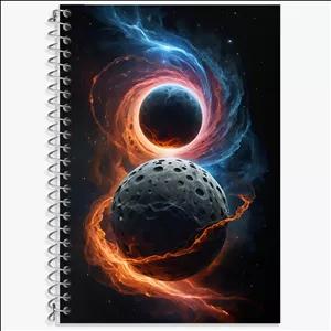 دفتر زبان دو خط 50 برگ خندالو طرح کهکشان (galaxy)