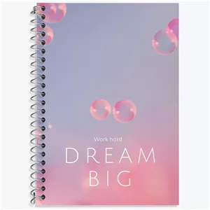 دفتر زبان دو خط 50 برگ خندالو طرح Work Hard Dream Big