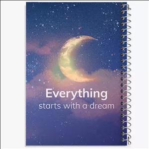 دفتر طراحی 100 برگ خندالو طرح Everything Starts With A Dream